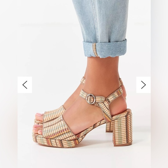 Womens urban outfitters Sienna Rattan Heel size 10 - Picture 1 of 14